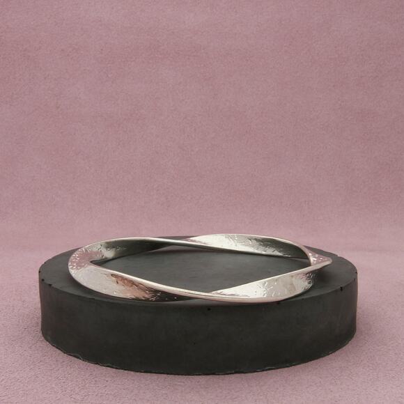 silpada sterling silver twisted ribbon bangle (b2827) bracelet size 7.75in - Picture 1 of 3